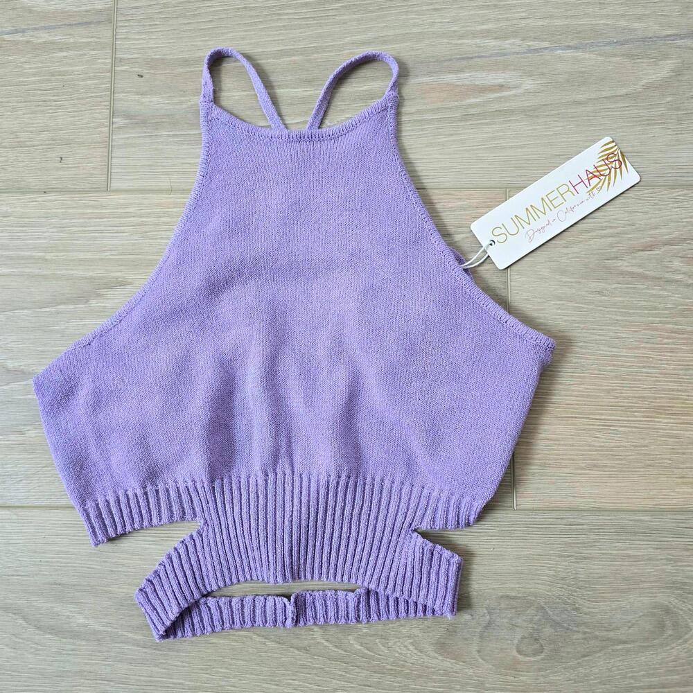 SUMMER HAUS - Lavendar Knit Halter Top